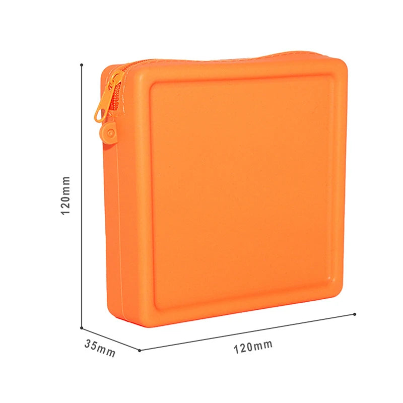 Silicone Organizer Cosmetic Bag Waterproof Smooth Zipper Earphone Holder Color Wallet Coin Purse Portable Pouch Qme L Orange
