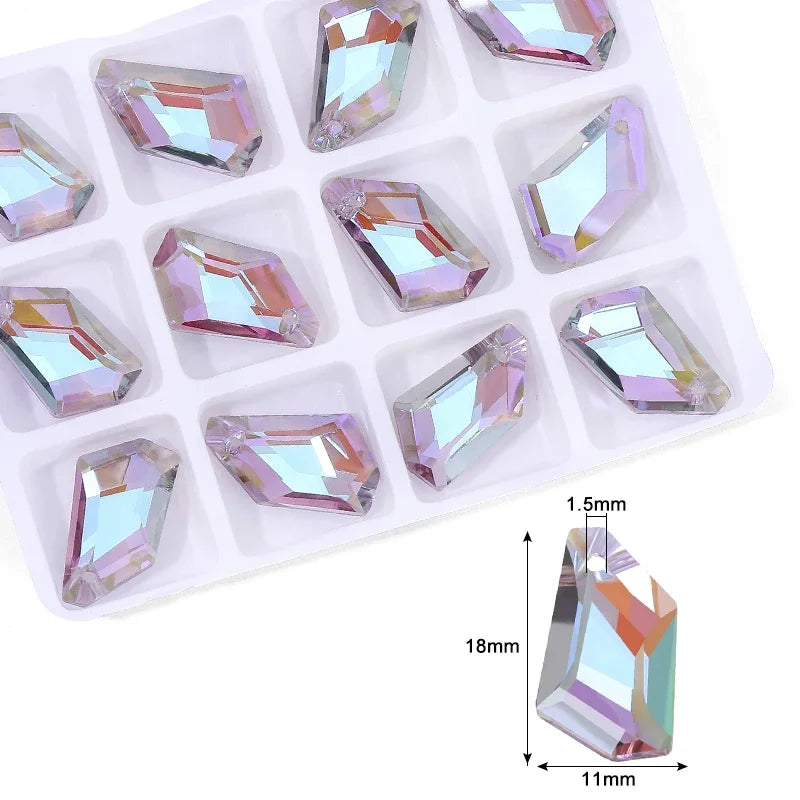 Charming Crystal Pendant Multi Shaped Rhinestone Pendant Crystal Jewelry Accessories Crafts Stone for Earrings Bracelet Making Qme 9-12pcs