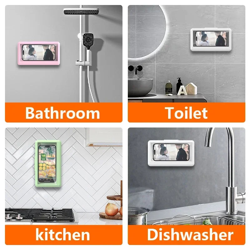 Rotatable Universal Waterproof Anti-fog Mobile Phone Case Bathroom Qme