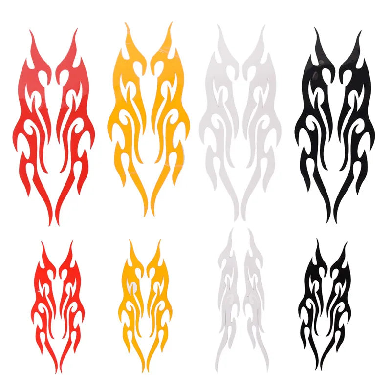 Car Decals Featuring Modified Flames for Bumpers, Hoods, Rearview Mirrors, And to Cover Scratches on Motorcycles Qme Red 19cm