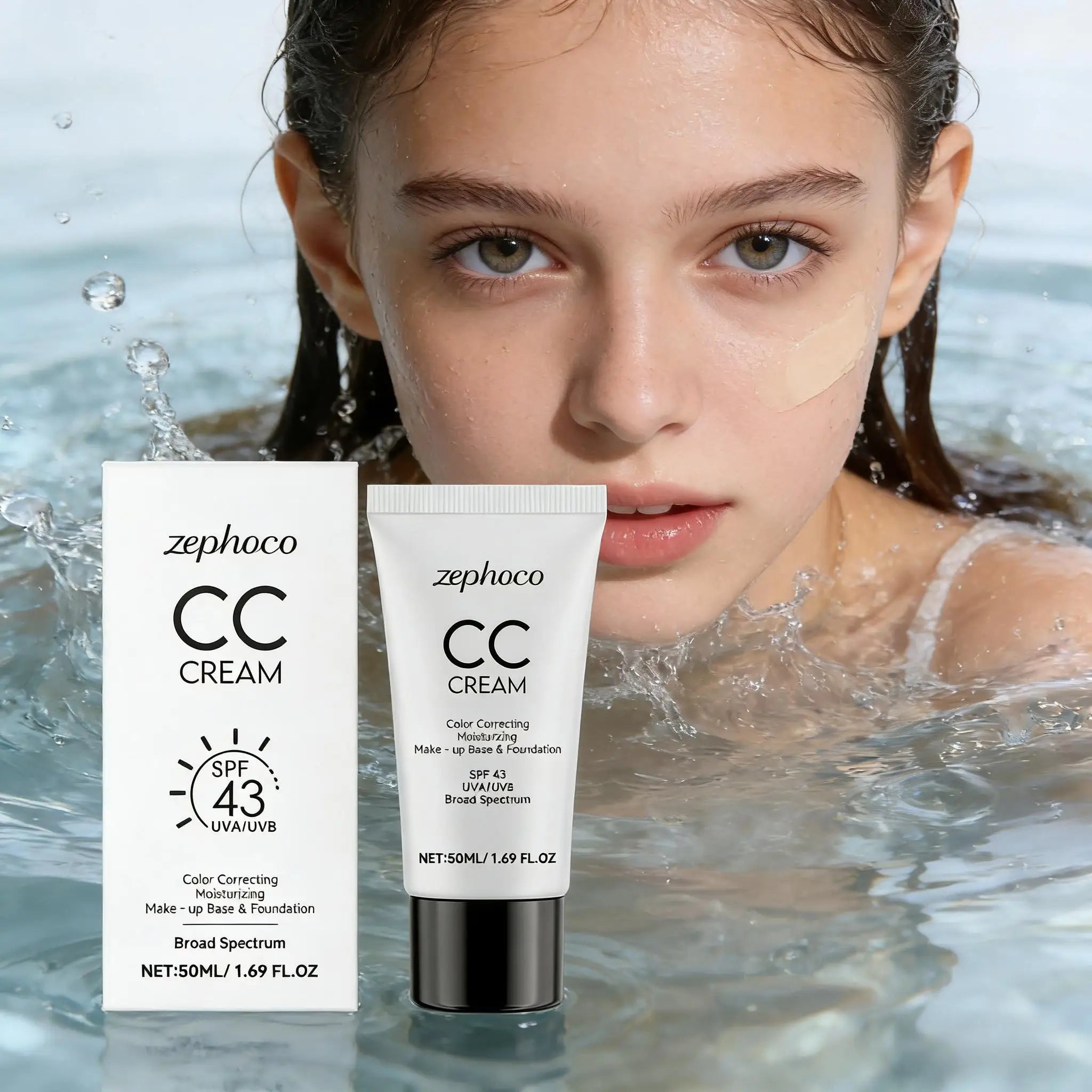 Color Correcting CC Cream Natural Concealer Full Coverage Brighten Even Skin Tone Lightweight Face Foundation Makeup Cosmetics Qme