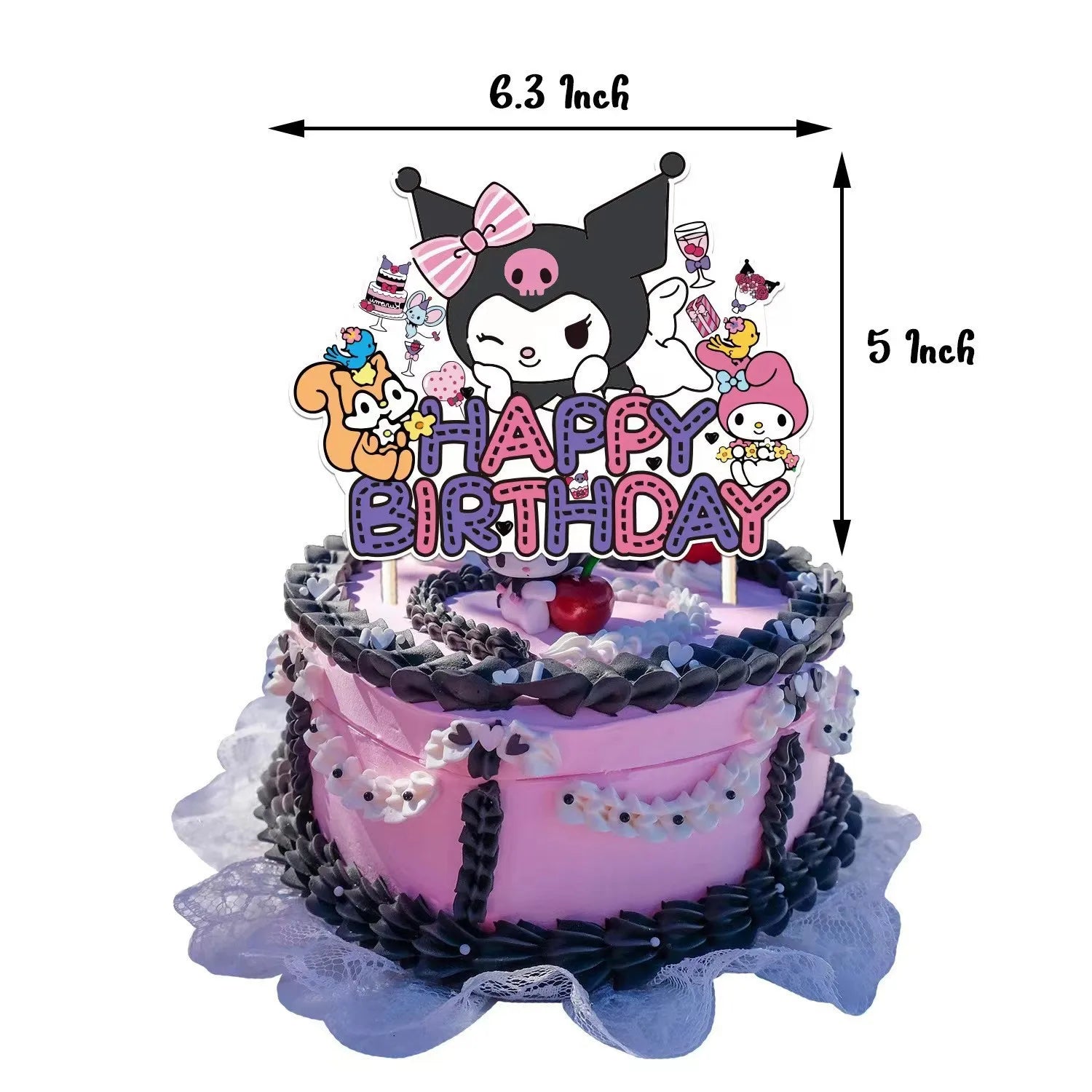 Hello Kitty Kuromi-themed Birthday Party Decorations Balloons Paper Qme Large Insert Card 1
