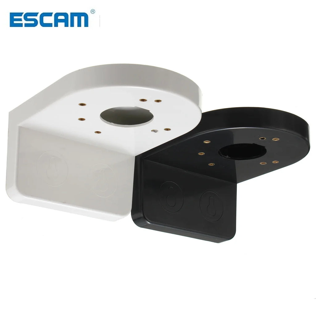 ESCAM 3.5 inch L Type Plastic Right Angle Bracket Wall Mount for CCTV Dome IP Security Camera Qme White