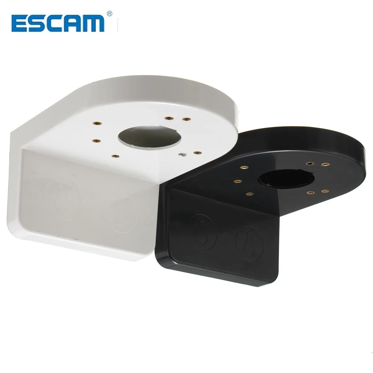 ESCAM 3.5 inch L Type Plastic Right Angle Bracket Wall Mount for CCTV Dome IP Security Camera Qme White