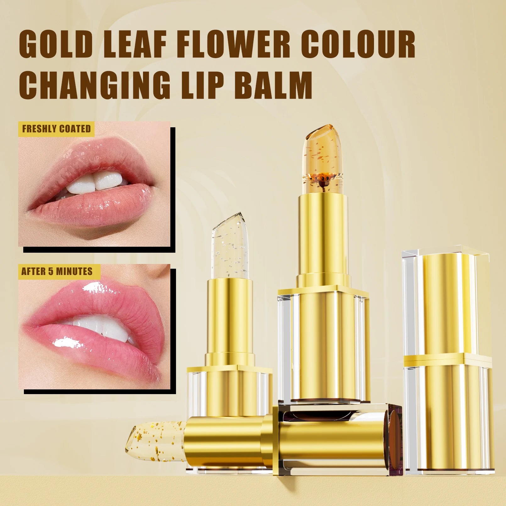 Hellokiss Crystal Color-changing Petal Lipstick for Women Moisturizes long-lasting and non-sticky cup lip balm Qme