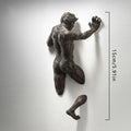 3D Through Wall Figure Sculpture Resin Electroplating Imitation Copper Abstract Character Ornament Statue Living Room Home Decor Qme C4