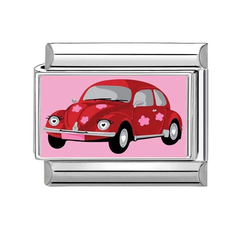 Vintage Car Fashion Classic Car Sport Car Colorful Italian Charms Fit 9mm Stainless Steel Women Bracelet DIY Jewelry Gift 2026 Qme Style 8