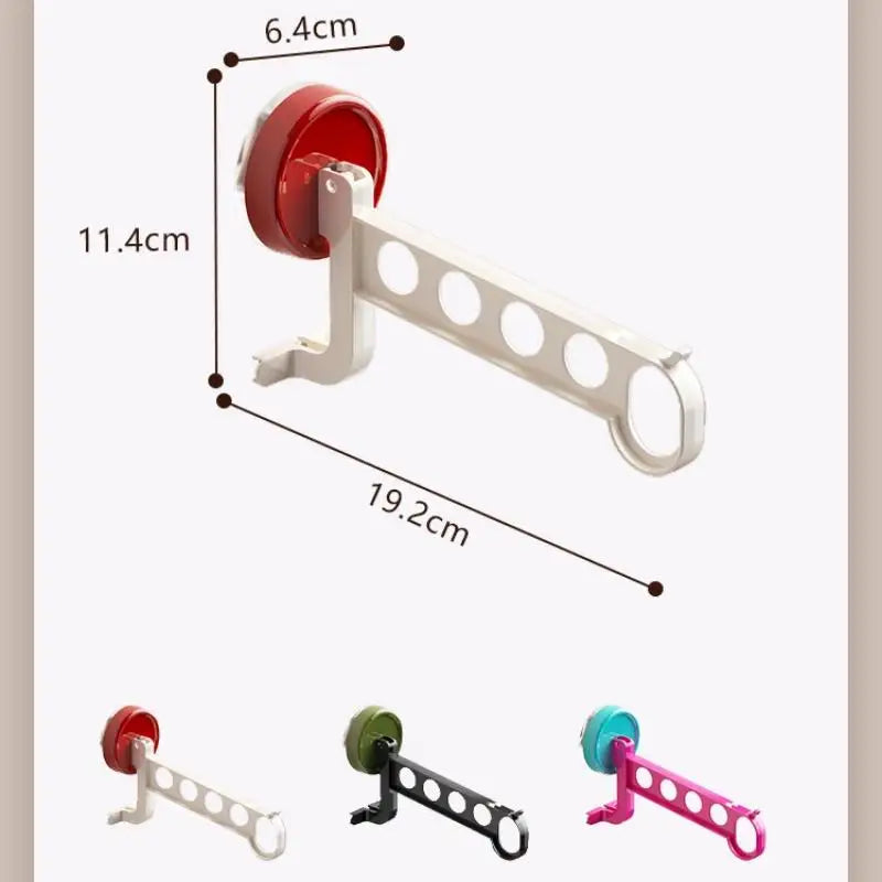 Portable 5-Hole Laundry Rack Colorful Suction Cup Hangers Travel Qme