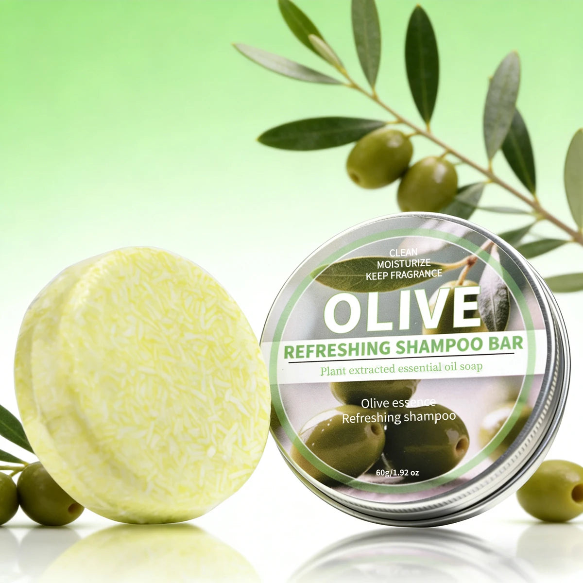 Olive Shampoo Bar Extract Essence Black Soft Deep Cleaning Hand Soap Qme