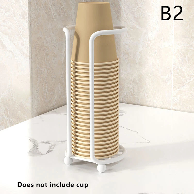 Desktop Cup Storage Rack Household Coffee Holder Home Kitchen Paper Qme B2