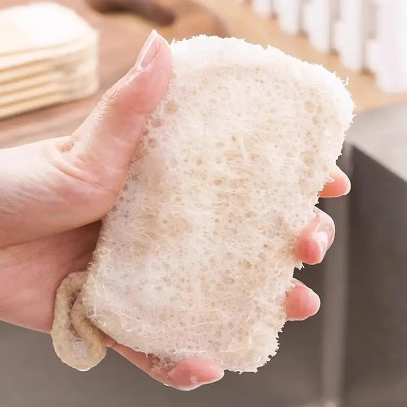 Oil Stain Removing Scrubber Kitchen Clean Brushes Natural Luffa Dish Qme