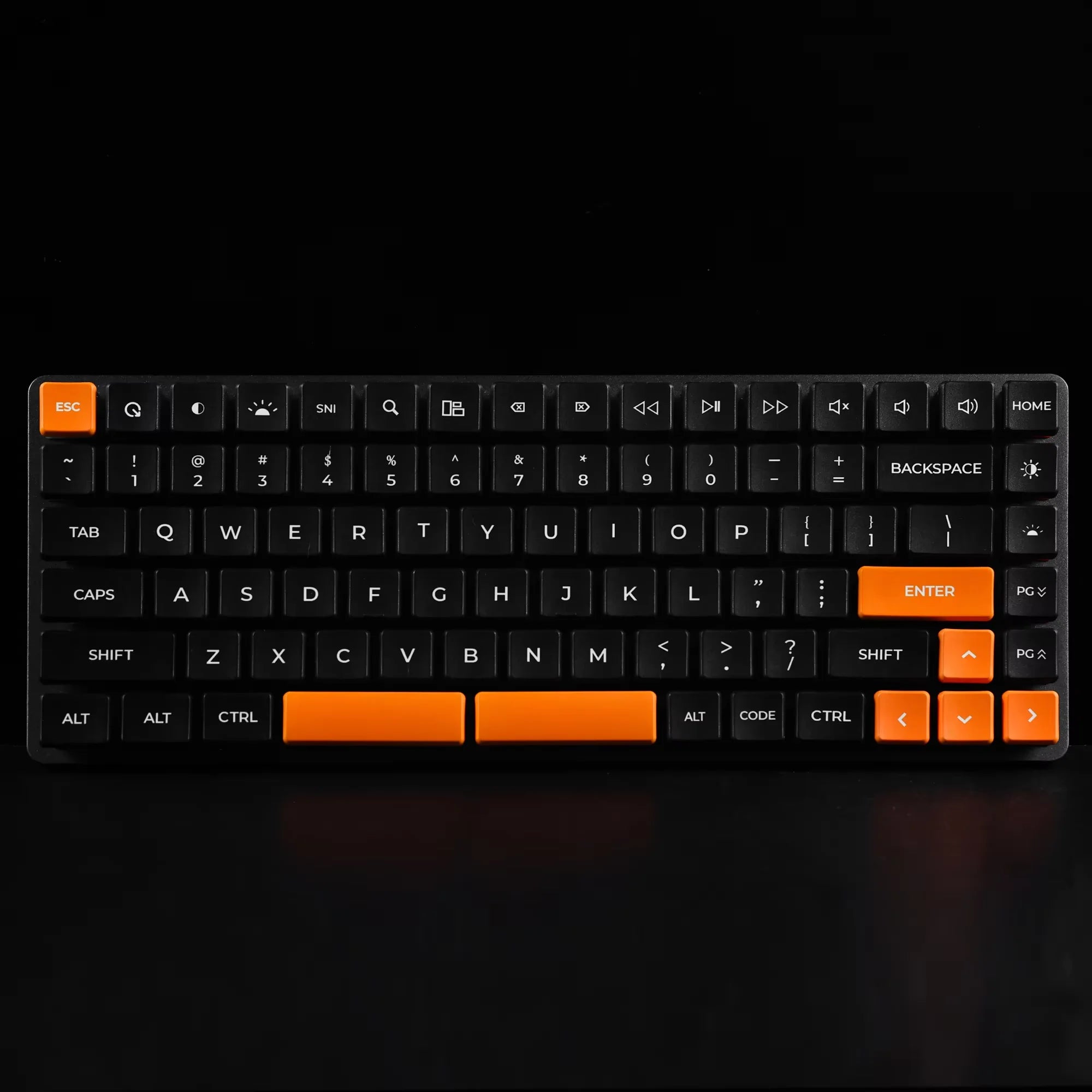 CHOSFOX CFX Low Profile PBT Keycaps for Kailh 1350 Choc Low Profile Switch Mechanical Keyboard Ultra Thin Black Orange Keycaps Qme