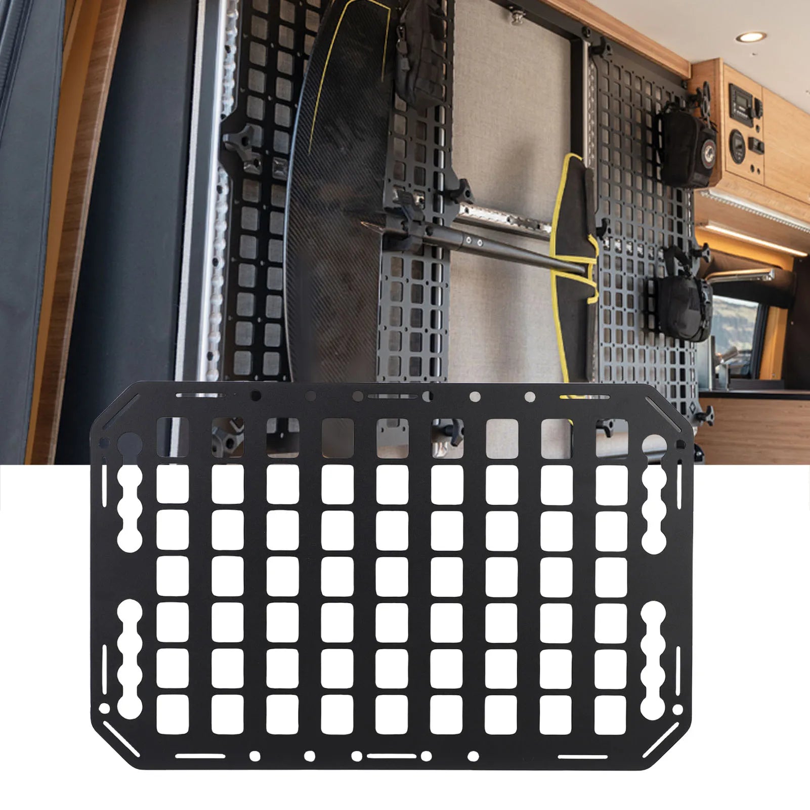 Truck Bed Molle Panel Aluminium Alloy Flexible Installation Neat Organization Truck Bed Storage Rack for Sedan for L Tracks Qme