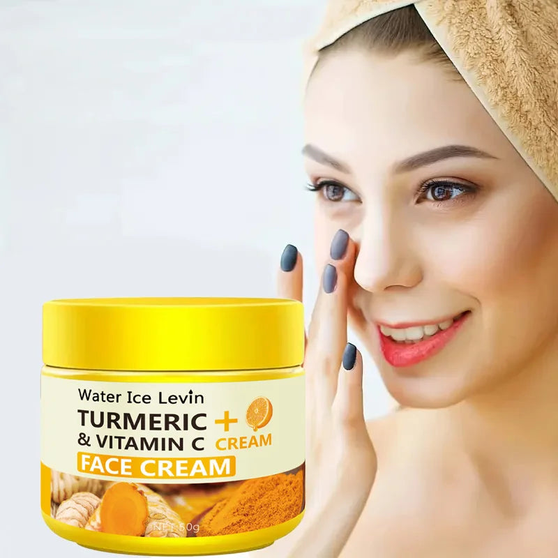 Turmeric Vitamin C Anti-Aging Cream Moisturizing Anti-Wrinkle Collagen Hyaluronic Acid Cream Skin Care Cosmetics 50g Qme