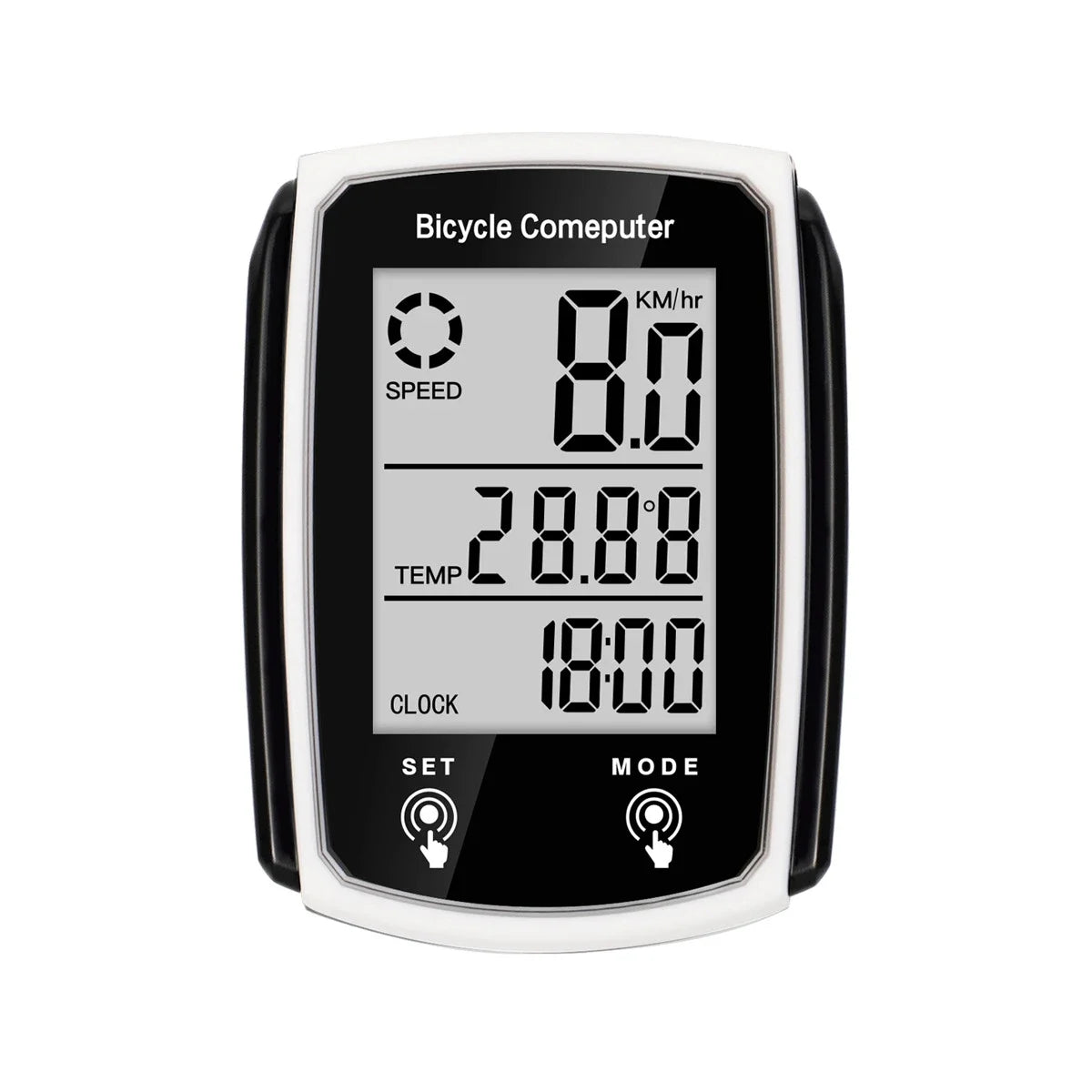 Bicycle Computer Wired Speedometer Bike USB Luminous LCD Rechargeable Odometer for Road Mountain Bike Cycling Speed Counter Qme WHITE