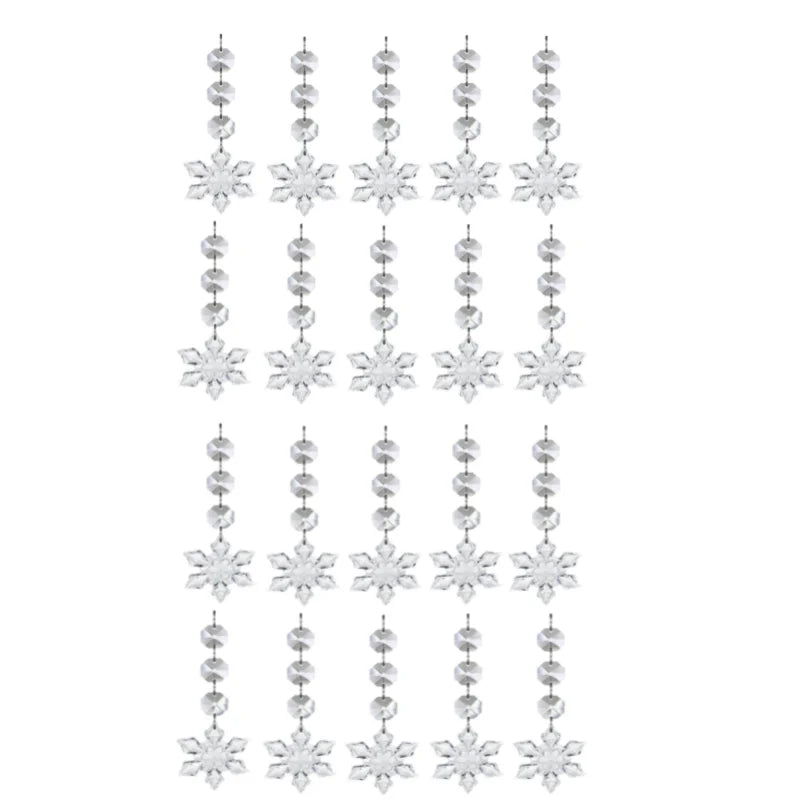 10/20/30PCS Snowflake Crystal Christmas Ornaments for Christmas Tree Decorations, Hanging Clear Acrylic Snowflake Ornaments Qme 20PCS