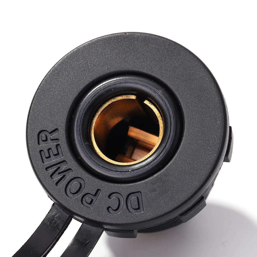 Car 12V DIN Socket Panel Mount with Weather Cap for Car Boat Marine Motorcycle UTV Automobiles Parts Qme
