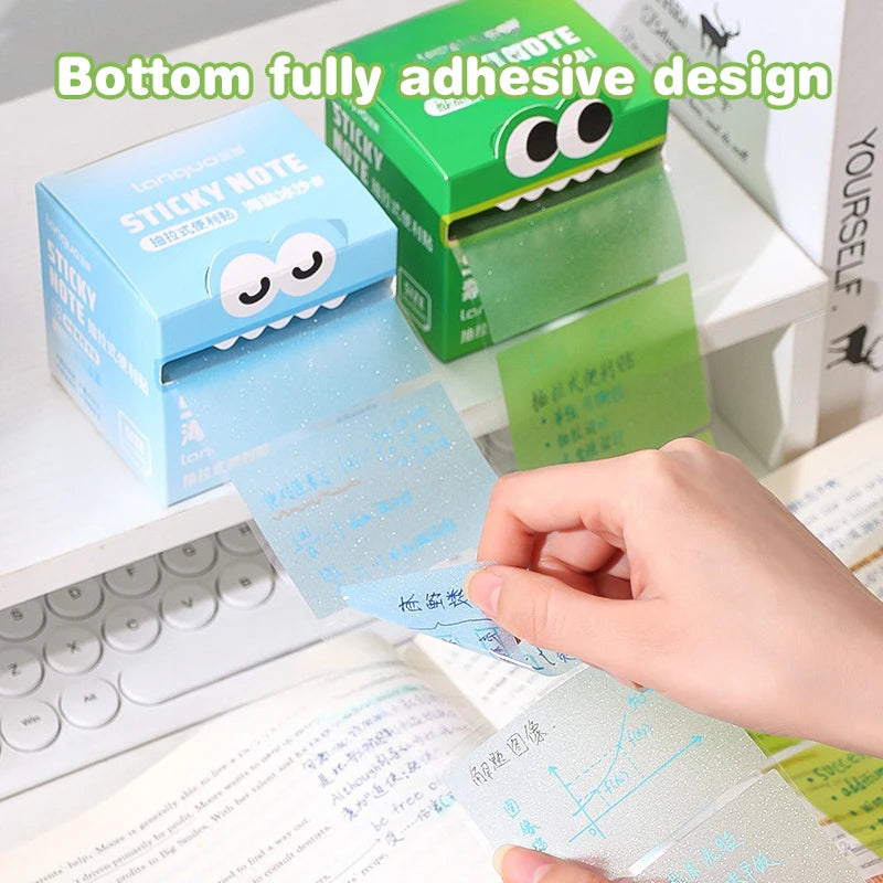 105Sheets Pull-out Sticky Notes Portable Transparent Colorful Qme
