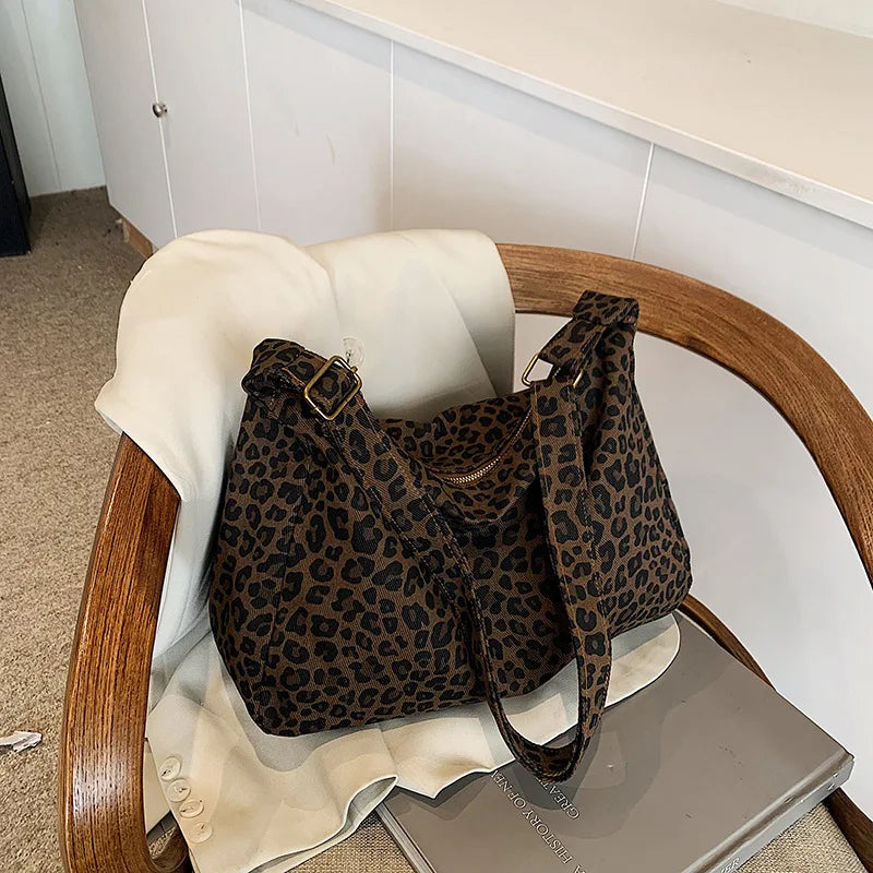 Leopard Print Large-capacity Bag Women Trendy Fashion Portable Qme