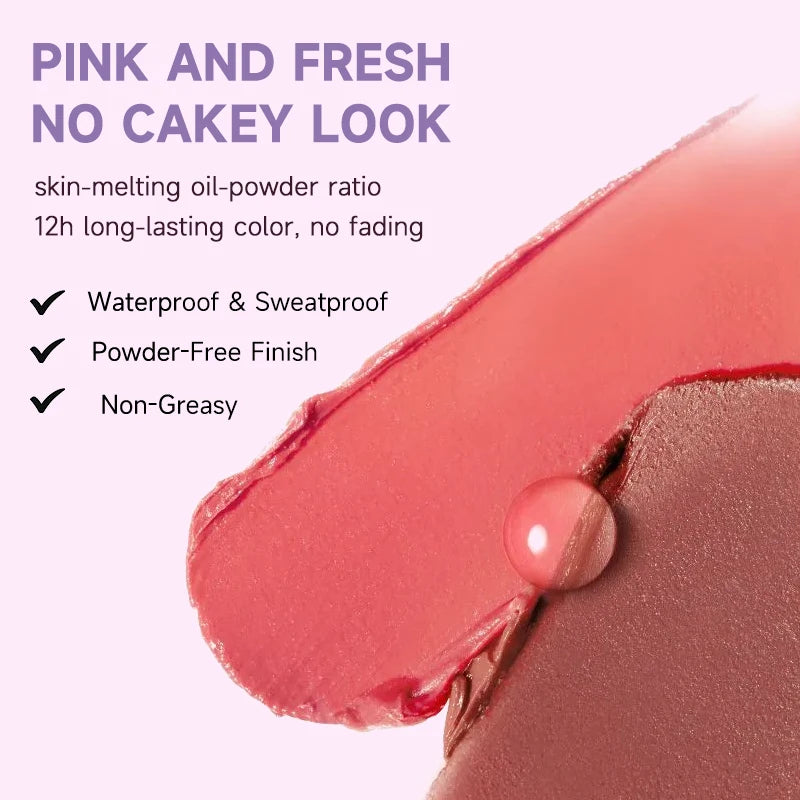 Multi-Use Makeup Cream Blush Stick - Cheeks, Eyes & Lips, Long-Wearing, Waterproof, Non-Greasy, Hydrating, With Vitamin E Qme