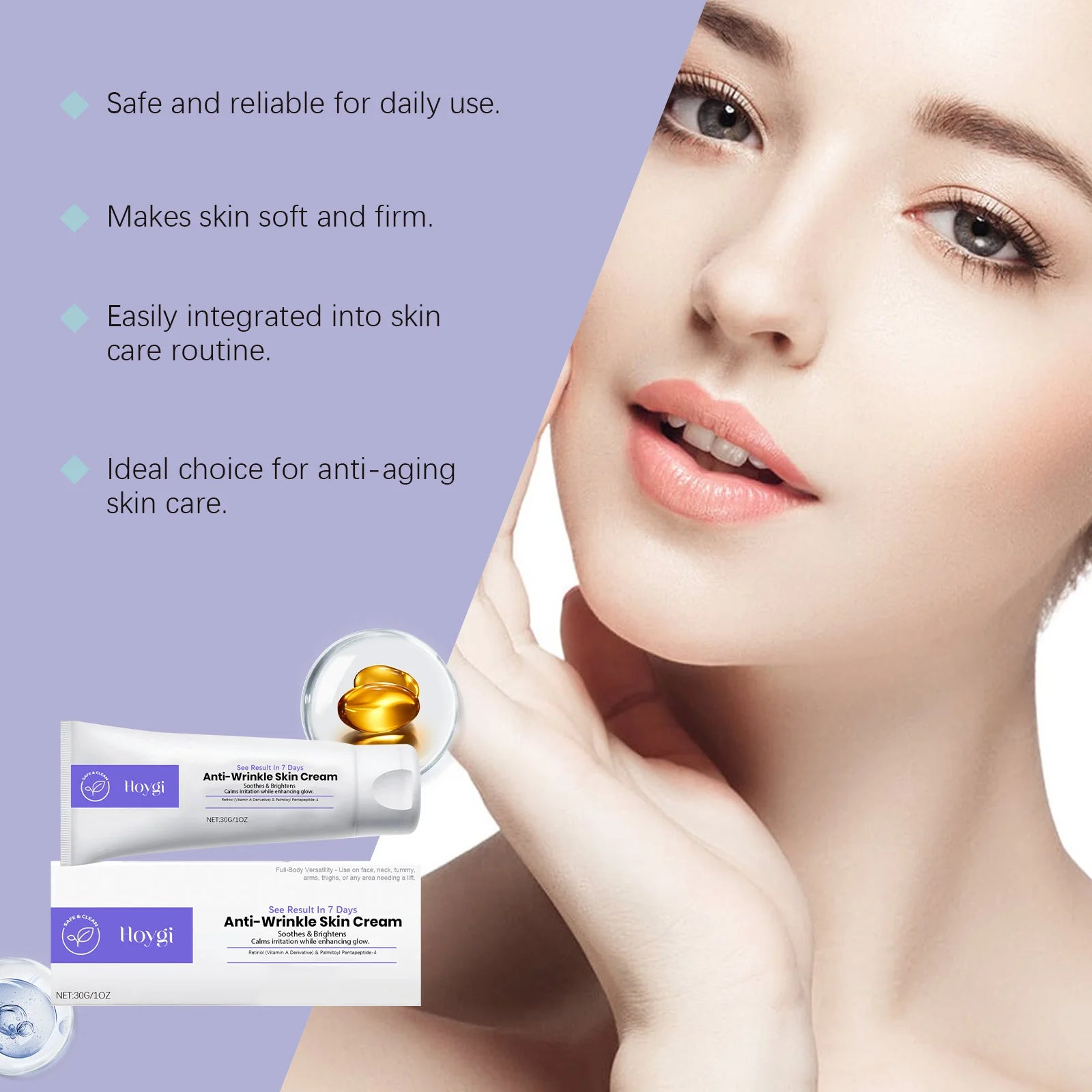 Retinol Firming Cream Lifting Tightening Improve Sagging Fade Fine Lines Pore Refining Nourishing Gentle Face Neck Care Cream Qme