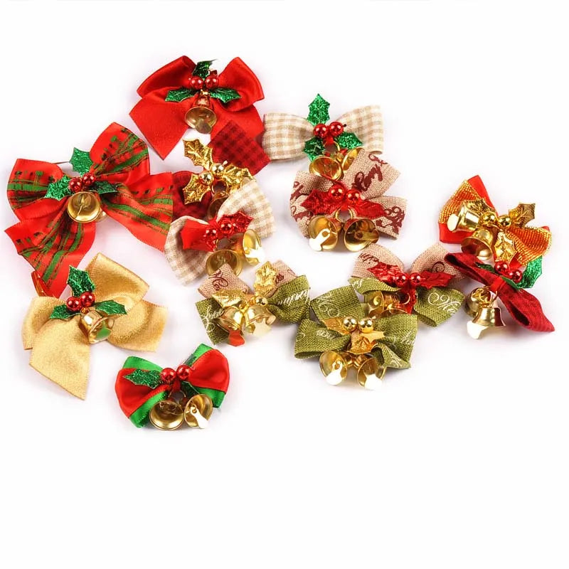 85-36mm Bow Shape Christmas Style Appliques For Clothing Hat Home Decorative Accessories Personalized Holiday Supplies cp3829 Qme