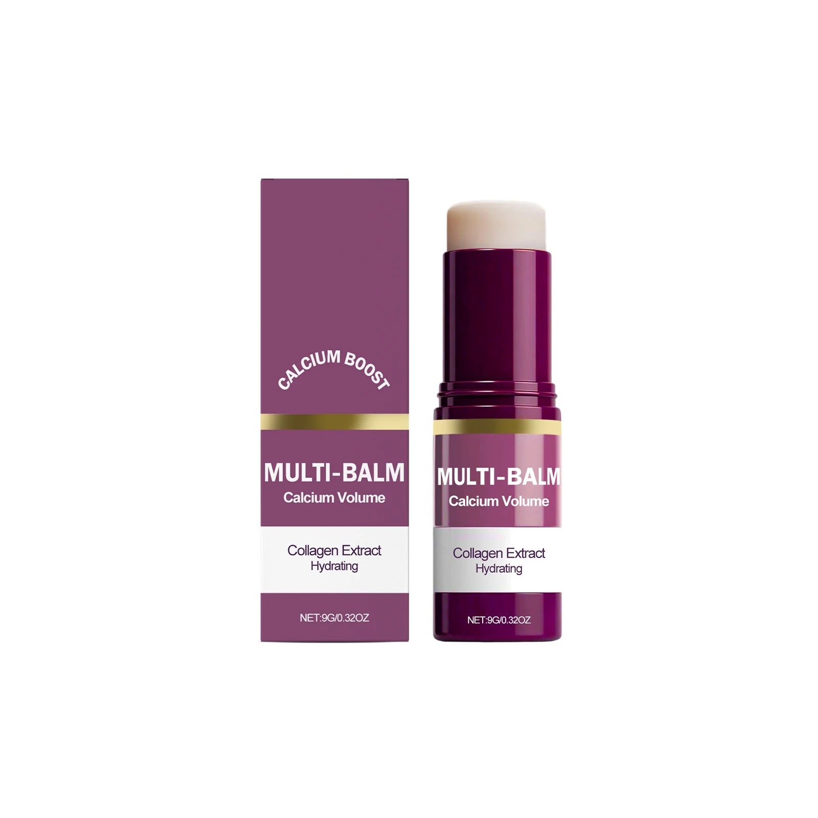 Multi Balm Calcium Volume Firming Skin Hydrating Nourishing Smoothing Collagen Moisturing Stick Suitable for Eyes Neck Face Qme 9g Boxed