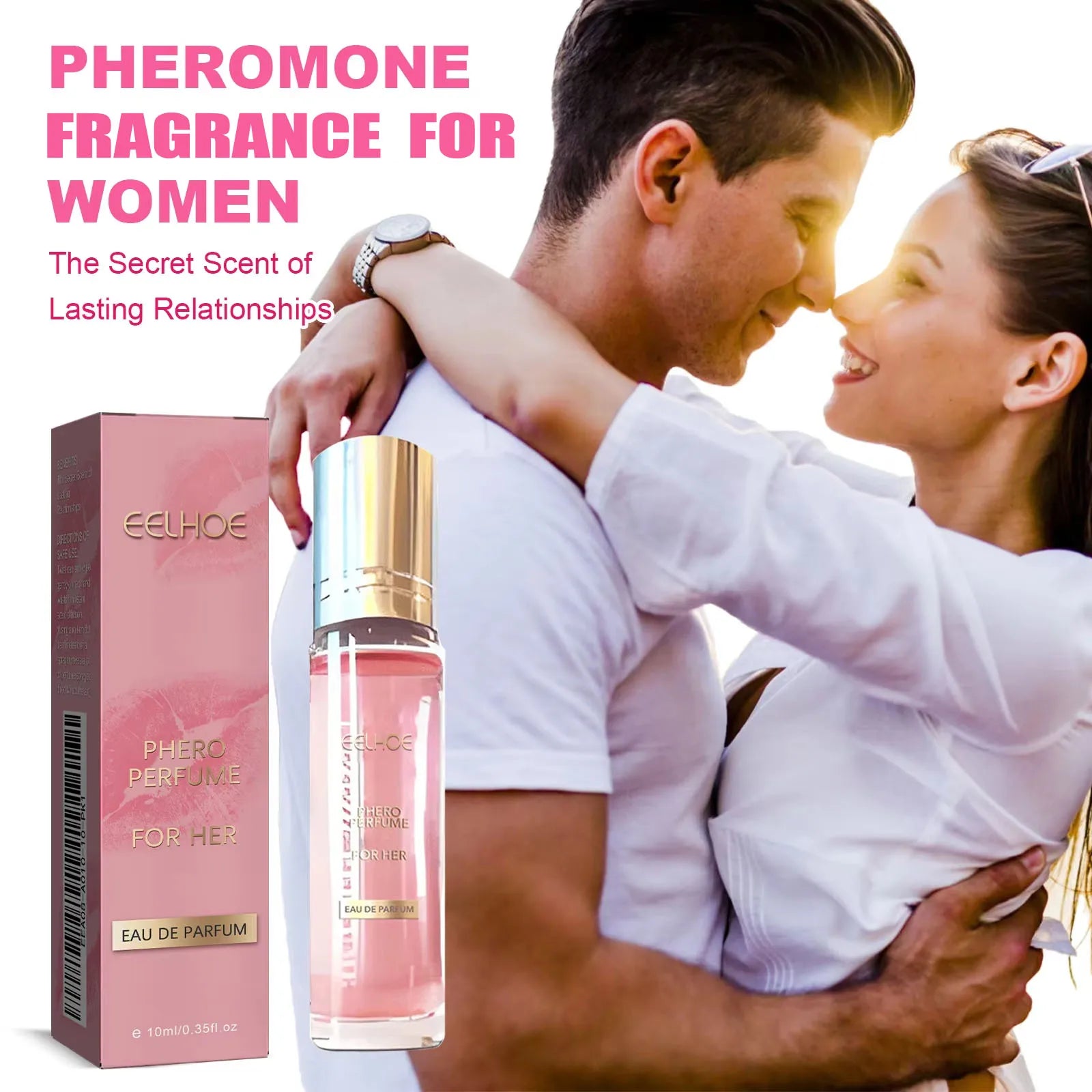 EELHOE 10ml Pink Rollerball Phero Fragrance Long Lasting Scent Portable Body Dating Essential For Man Women Lasting Relationship Qme
