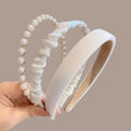 3pcs Set Fashion Headbands for Women Girls Pearl Hair Bands Versatile Simple Hairband Hair Hoop Hair Accessories Headwear Qme White