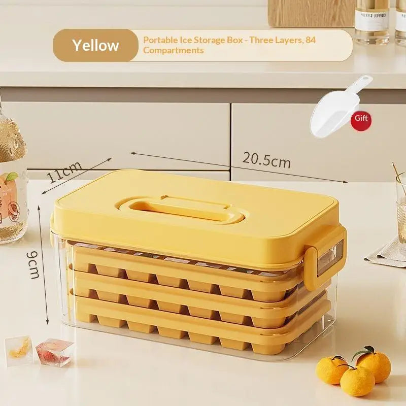 84-Cube Ice Tray Mold Lid Made Safe MaterialsCC11 Qme yellow
