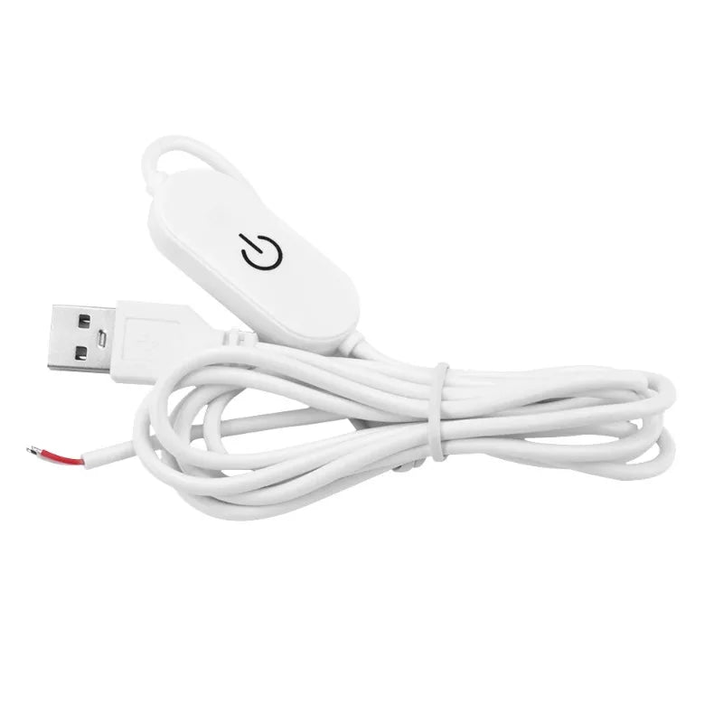 3pcs USB Switch Extension Cable 2A 1.5M DC5V/DC12-24V Touch Dimming Switch Cable for LED Strips On/Off Power Switch Qme