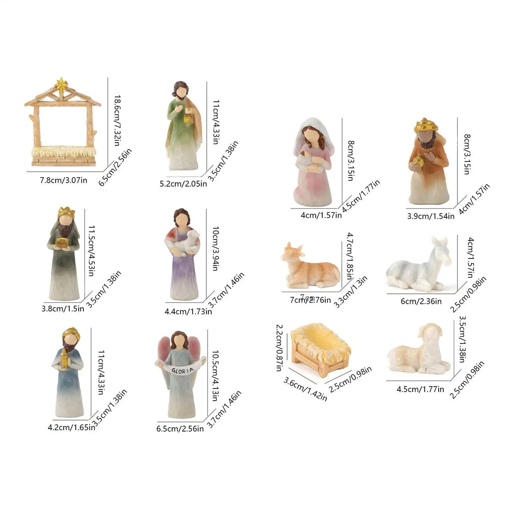 Christmas Nativity Scene Nativity Scene Jesus Statue Table Decor 12 Pieces Manger Statue Christmas Decorations For Home Bedroom Qme