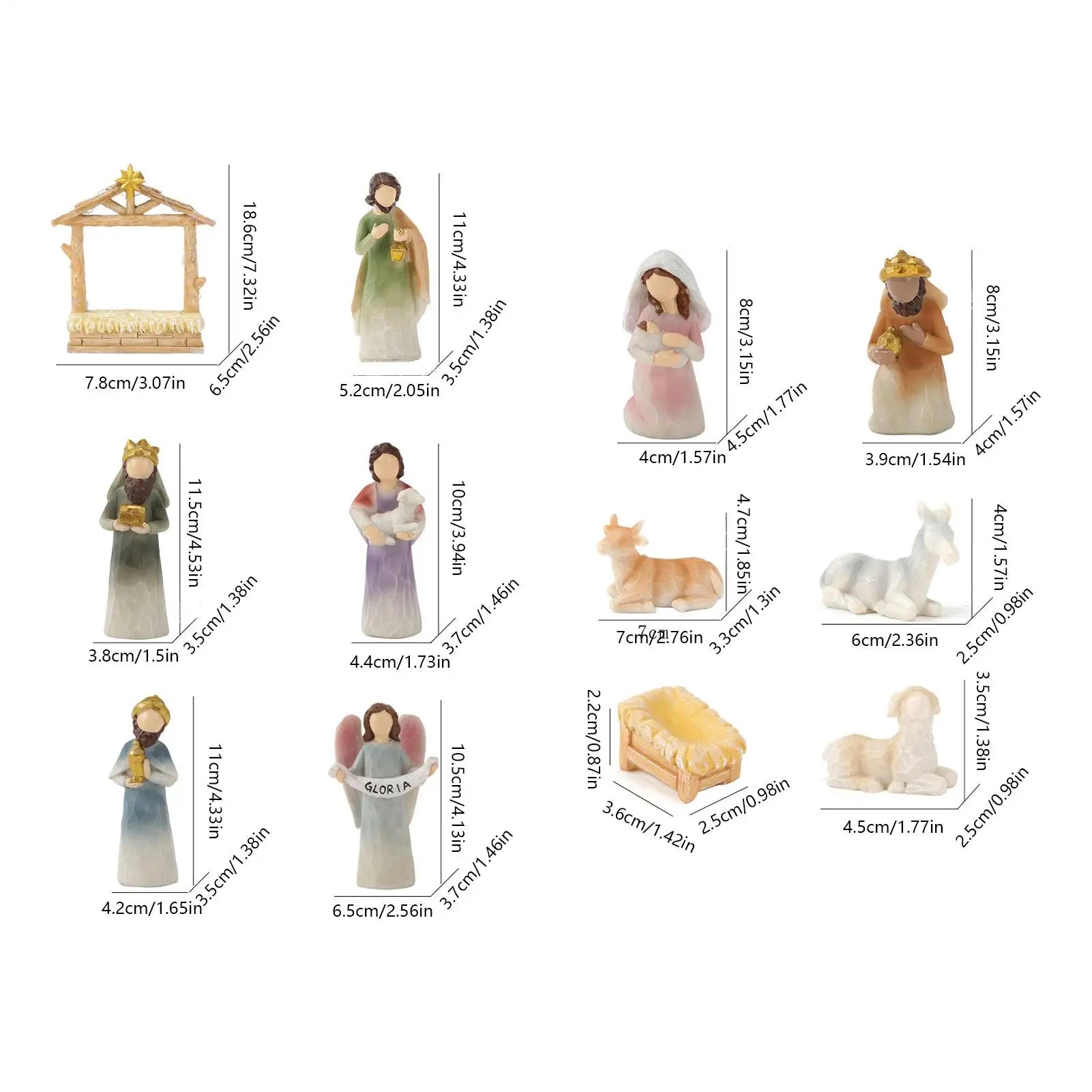 Christmas Nativity Scene Nativity Scene Jesus Statue Table Decor 12 Pieces Manger Statue Christmas Decorations For Home Bedroom Qme