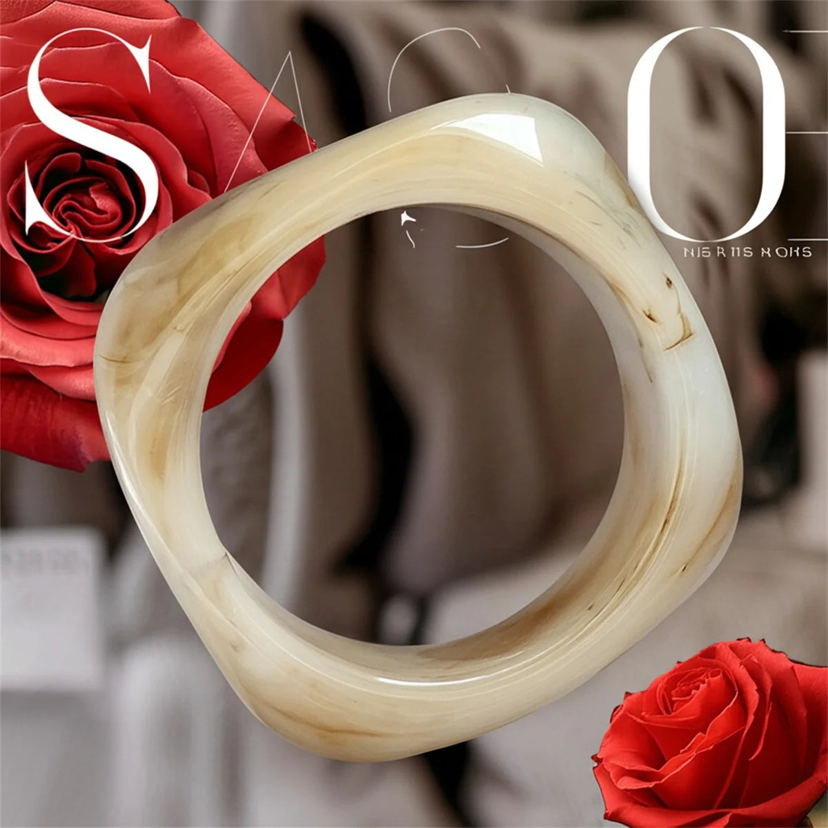 Fashion Summer Trendy Clear Wide Version Square Acrylic Resin