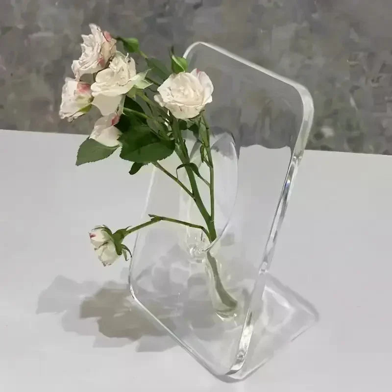 Instagram-Style Photo Frame Vase Simple Transparent Acrylic For Hydroponic Flower Arrangement Entryway Vase Living Room Ornament Qme