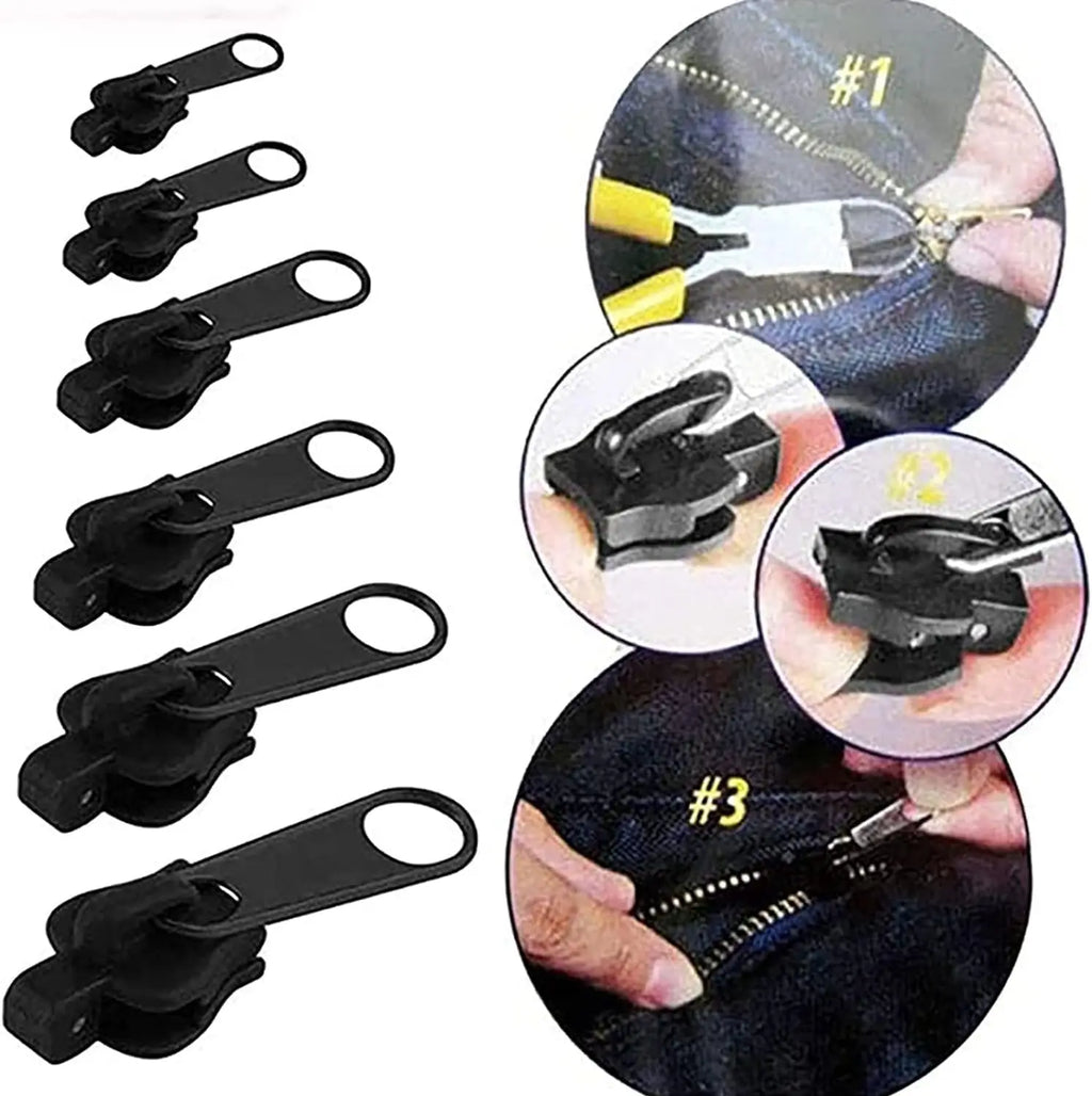 Universal Zipper Repair Kit, Instant Fix Zipper Slider Replacement, No Sewing for Jackets, Bags, Luggage Qme