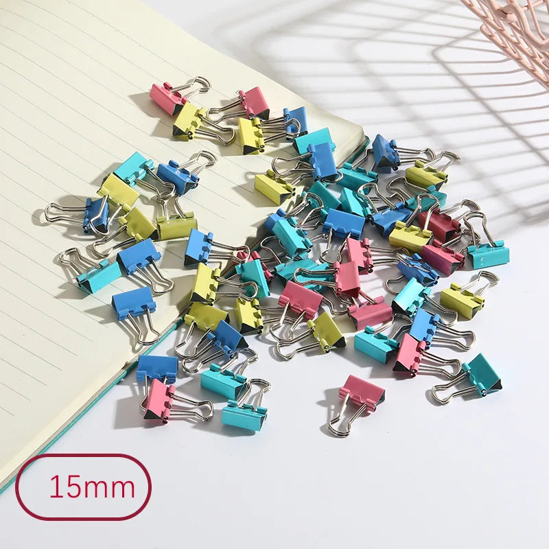 Metal Long Tail Clip Receipt Colored Swallowtail Paper Material Qme RandomColor 20Pcs