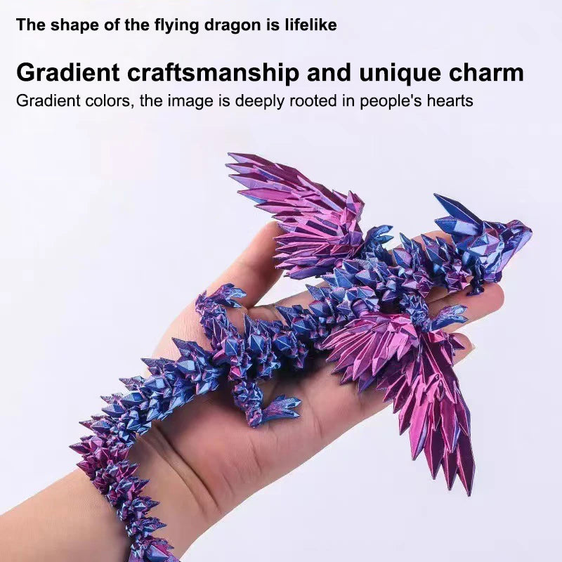 Articulated Dragon Crafts Desktop Western Action Figure 3D Printed Qme