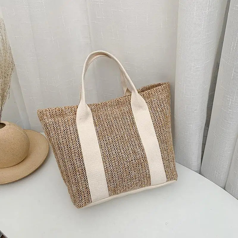 Handwoven Straw Shoulder Crossbody Bag Large Capacity Summer Women Qme