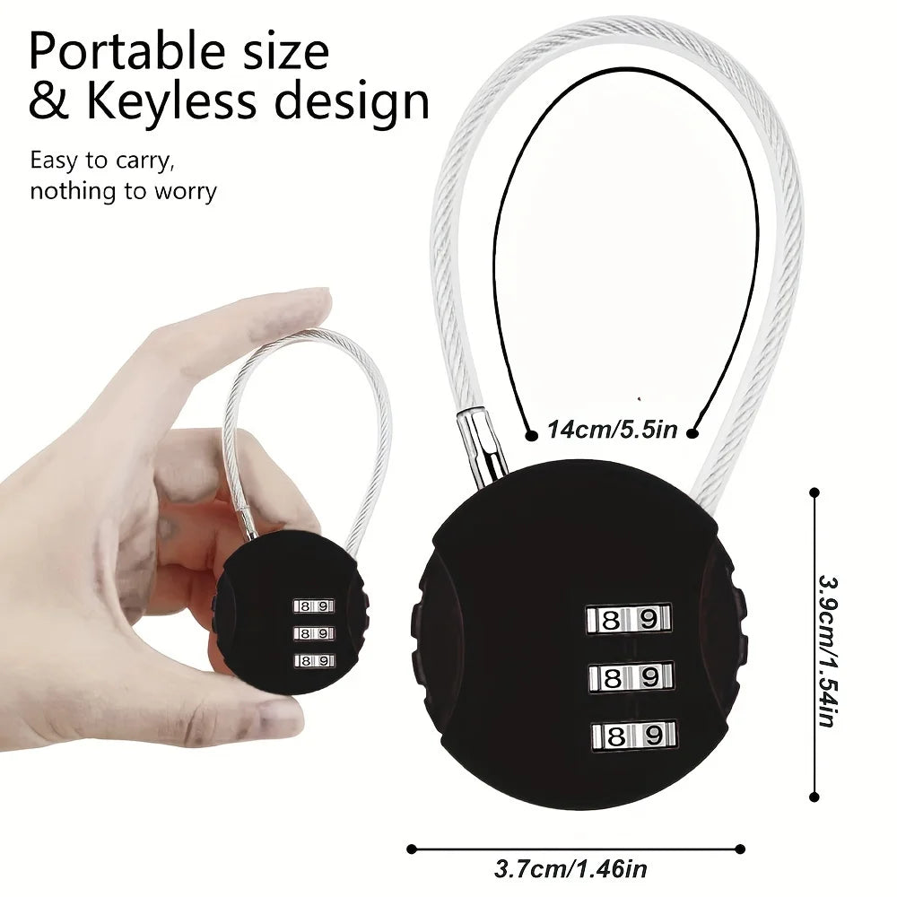 Mini Combination Padlock Resettable Luggage Locks Outdoor Waterproof Padlock Suitcase Gate Pad Lock Combo Gym Locker for Storage Qme