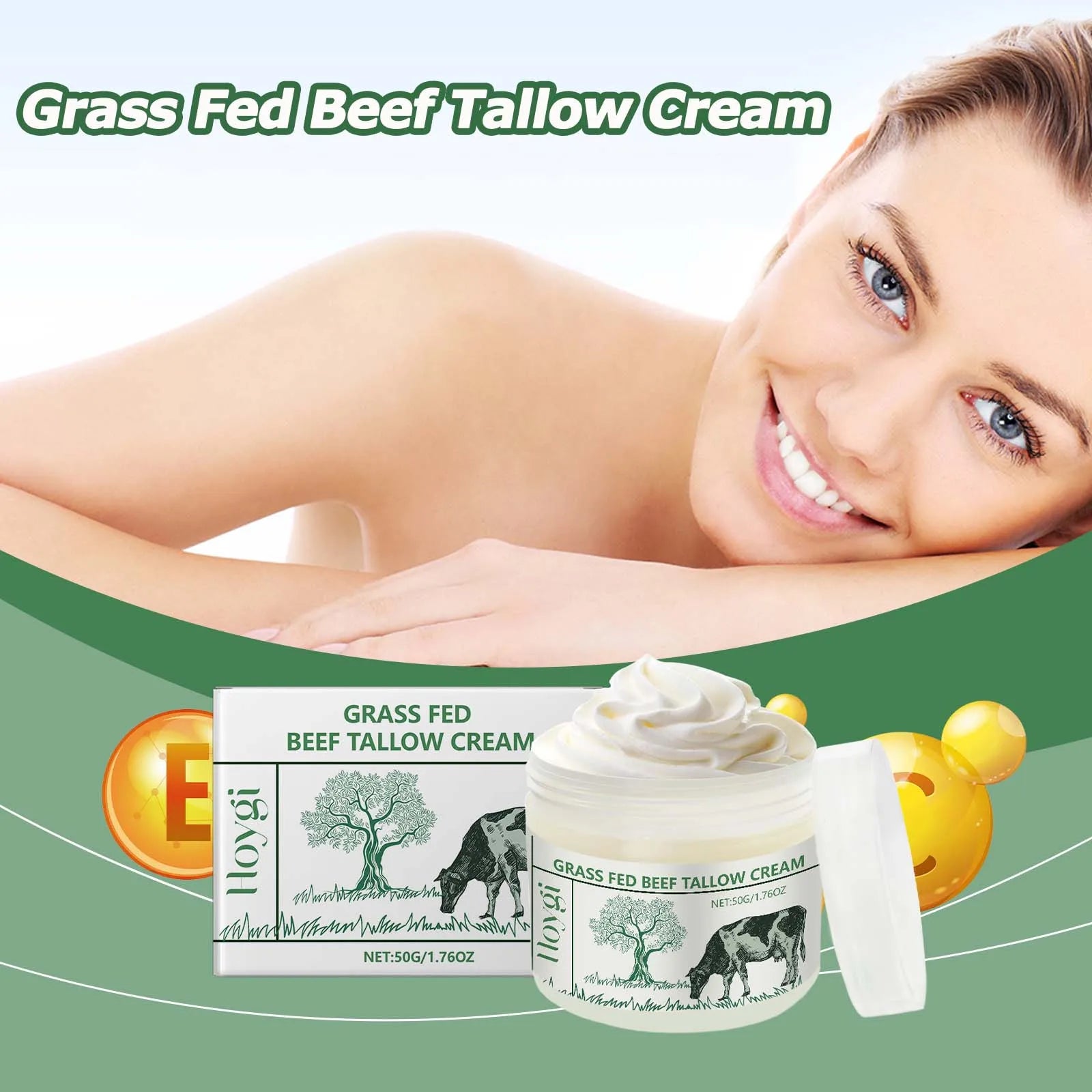 1/2/3Pcs Tallow Face Cream Lasting Moisturizing Body Lotion Rejuvenation Firming Nourishing Smooth Skin Care for Face Body Qme
