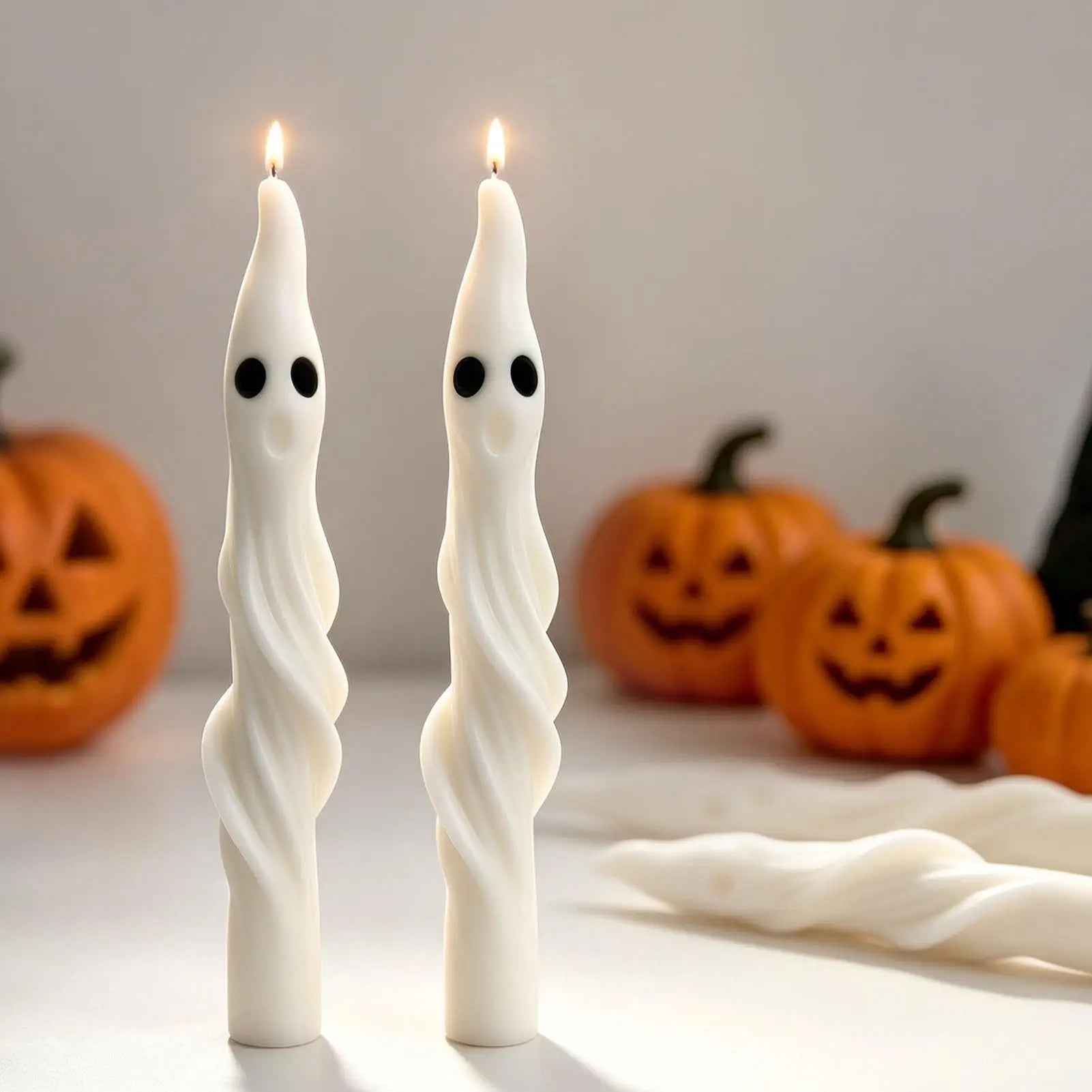 Spiral Candle Mold Silicone Halloween Spiral Ghost Shape DIY Wax Mold For Home Apartment Living Room Bedroom Gathering Party Qme