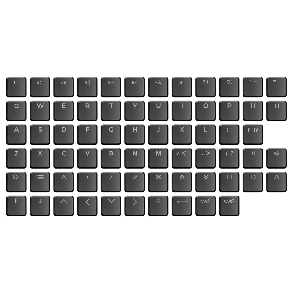 CFX Black Transparent Low Profile PBT Choc Keycaps RGB for Kailh 1350 Low Profile Switch Mechanical Keyboard Ultra Thin Keycaps Qme Black translucent