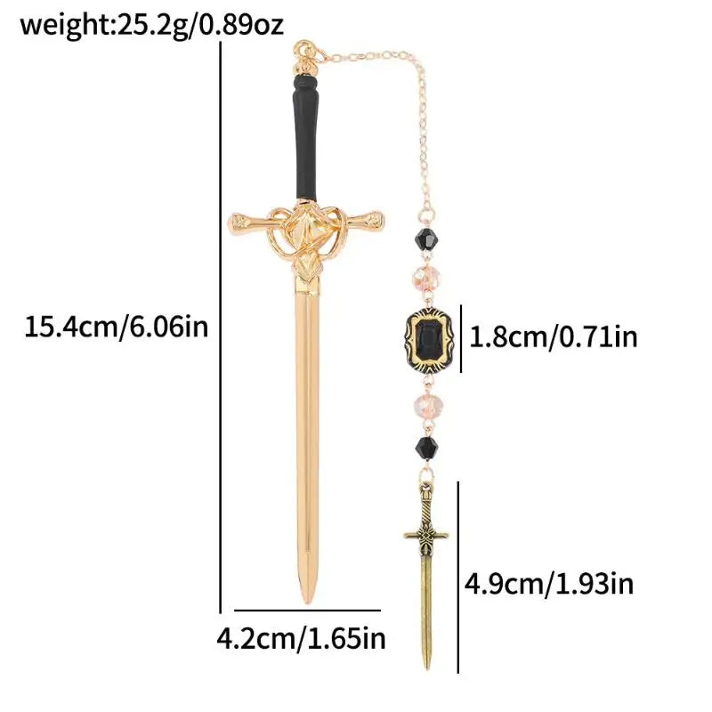 Fourth Wing Dragon Sword Bookmark Stylish Fantasy Gothic Design Page Qme A6