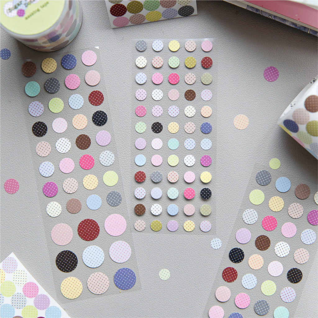Kawaii 50mm*2m Wave Point Control Series Masking Tapes for DIY Collage Scrapbooking School Stationery Creative Journal Label Qme
