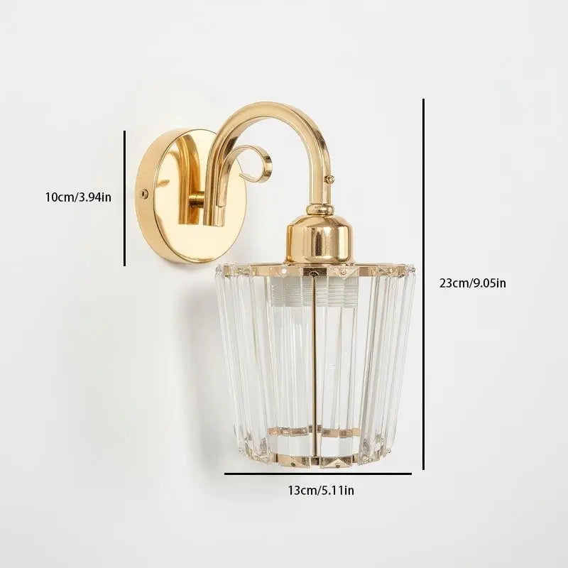 Nordic modern simple light luxury glass wall lamp Japanese retro living room bedroom headboard bathroom mirror headlight Qme