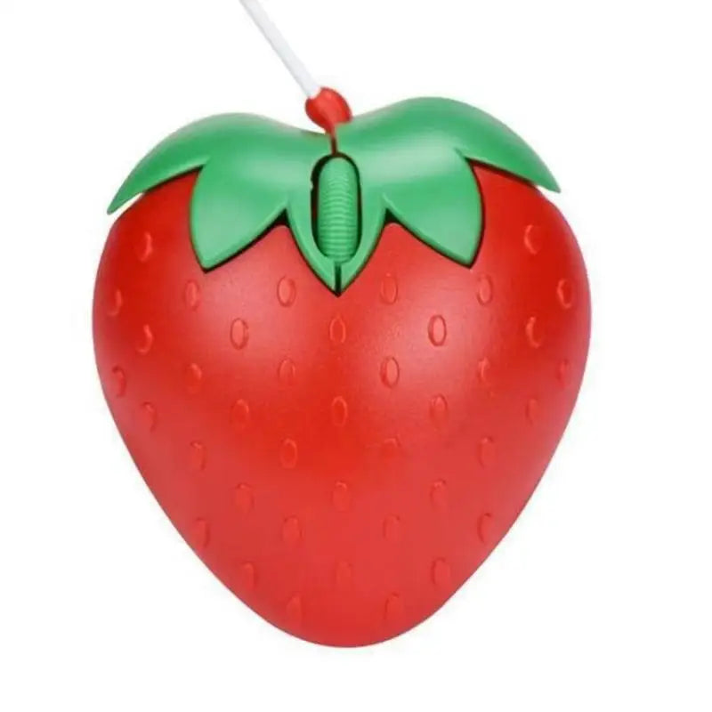 USB Optical Mice 3D Mini Cute Cartoon Strawberry Wired Mouse Laptop Qme