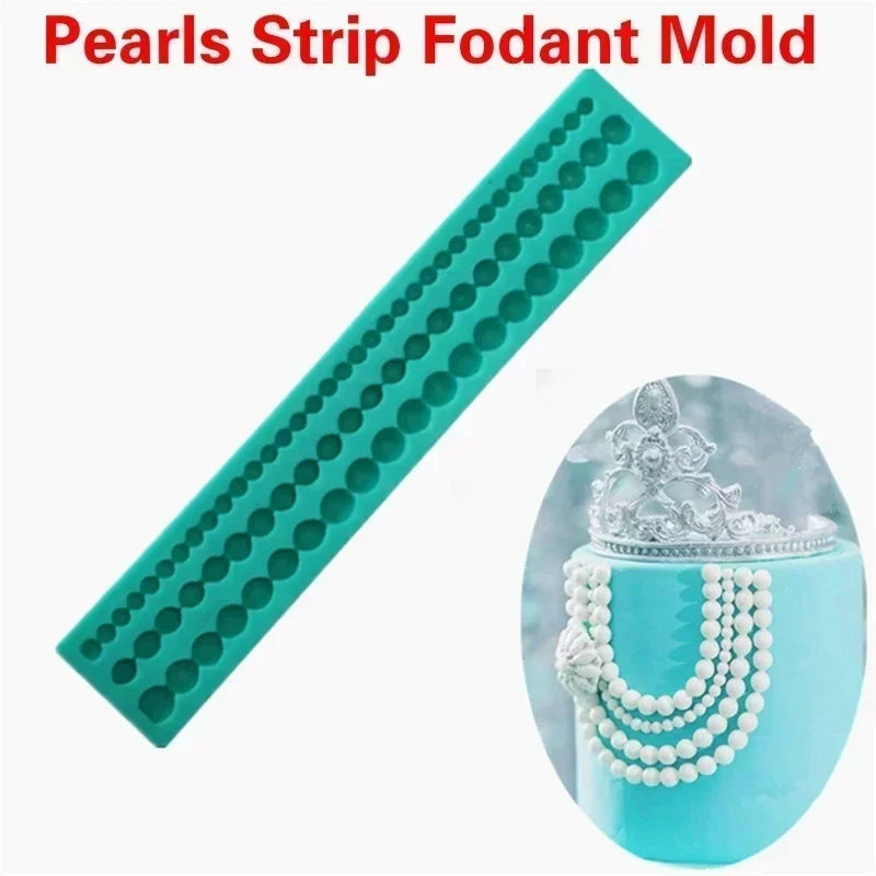 Creative Cake Decoration Pearls Strip Chocolate Fondant Silicone Qme
