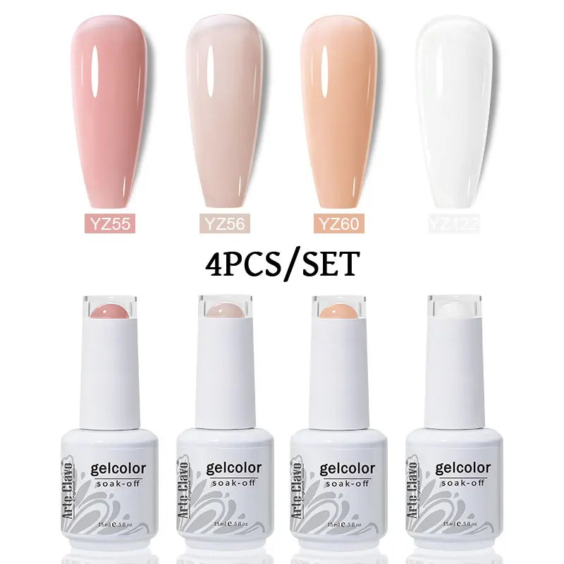 Arte Clavo 4 6 8 Gel Nail Polish Art Soak Off UV Colorful Semi
