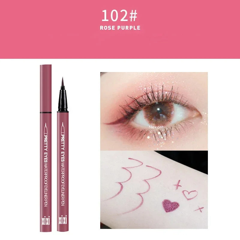 Waterproof Eyeliner Pencils Professional Fast Dry Smooth Eyes Brown Black Color Pigments Liquid Eye Liner Pen Make Up Tools Qme 102